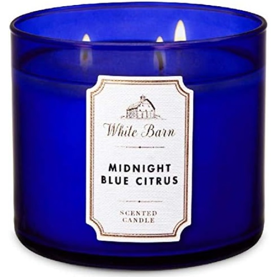 BATH & BODY WORKS VELA AROMATICA 3 MECHAS MIDNIGHT BLUE CITRUS 411 GRS