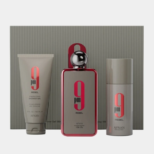 AFNAN 9 PM REBEL GIFT SET 3 PCS EDP 100 ML